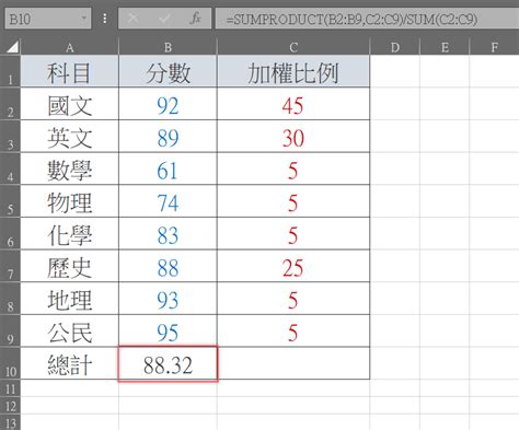 excel如何计算加权平均值_360新知