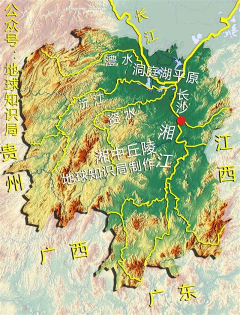湖南地形图图片
