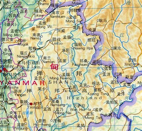 缅甸地图中文版高清大图_缅甸
