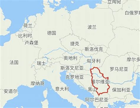 塞尔维亚地图位置图片