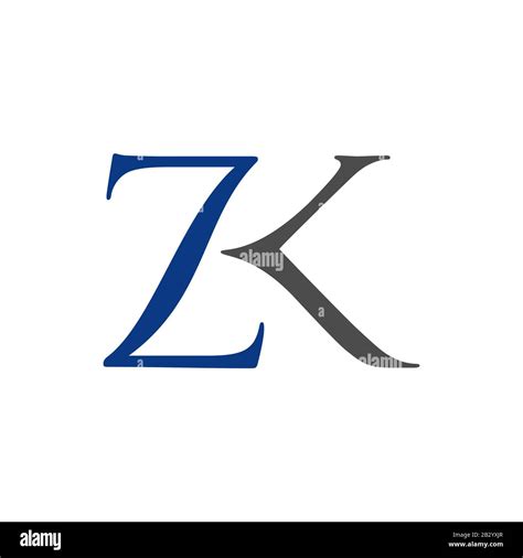 Simple Combination of Initial Letter ZK Logo Design Vector Stock Vector ...