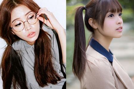 女学生扎马尾辫图片