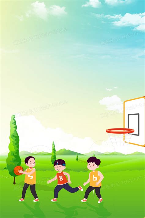 卡通手绘打篮球背景背景图片素材免费下载_熊猫办公