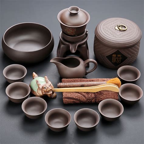 厂家直销创意陶瓷窑变功夫茶具钧窑茶具套装兔毫建盏杯茶壶套装-阿里巴巴