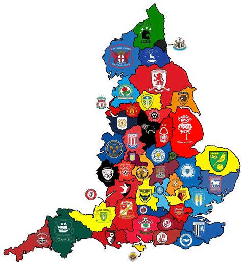 英超、英冠球队地理位置分布图！请查收！