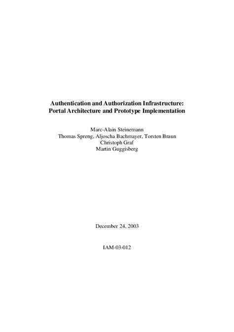 (PDF) Authentication and authorization infrastructures (AAIs): a ...