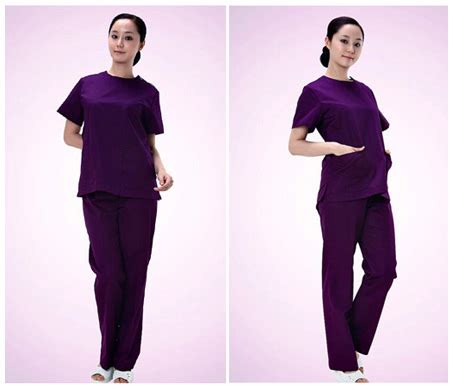 重庆深紫色医护工服,圆领护士工作服定做_重庆欧迈服饰有限公司