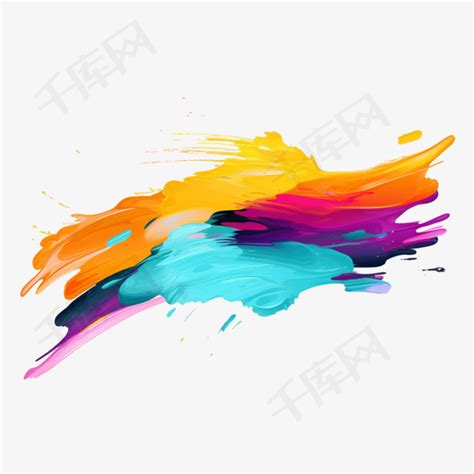 彩色油漆涂抹纹理矢量笔画创意艺术图形笔刷素材图片免费下载-千库网