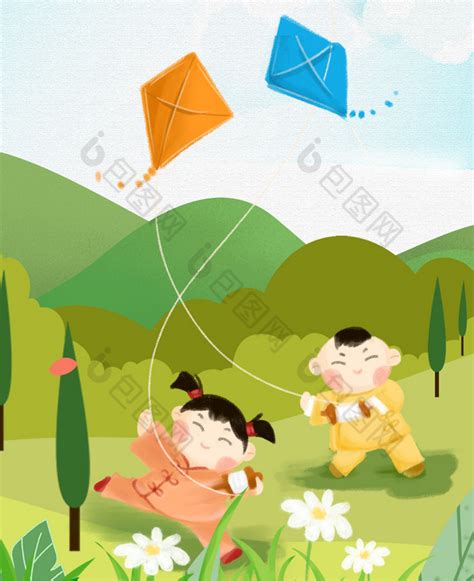 一起放风筝的小伙伴图片免费下载_PNG素材_编号18mi9w0mv_图精灵