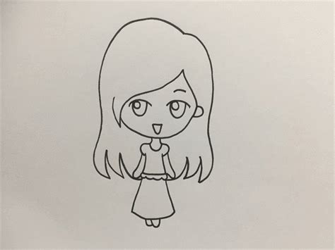 手绘卡通可爱长发女孩素材图片免费下载-千库网