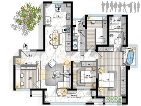工装家装 家居空间平面优化方案别墅概念方案CAD布局设计参考素材-淘宝网