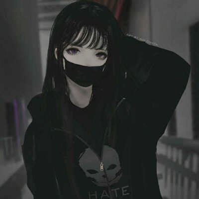 甜美女生头像黑色背景