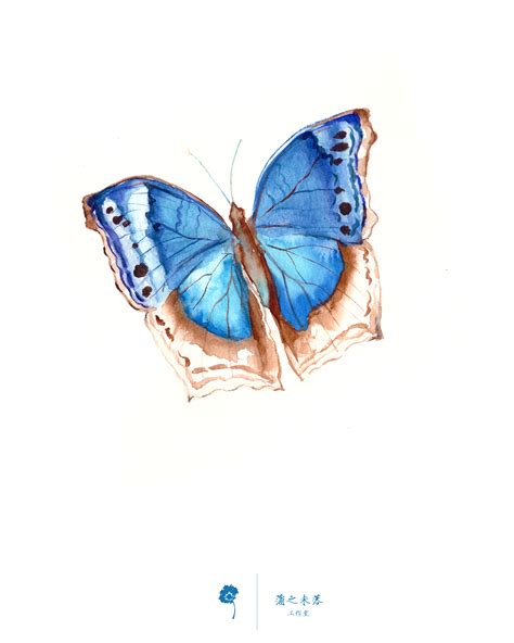 蓝色手绘水彩花卉图案图片素材免费下载 - 觅知网