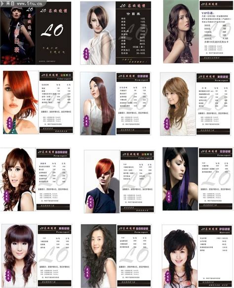 理发店价格表模板 时尚发型图片-单页模板-百图汇素材网