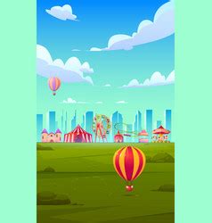 Smartphone background with night carnival funfair Vector Image