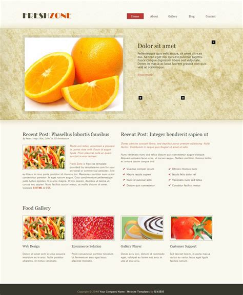 水果主题CSS网页模板_站长素材