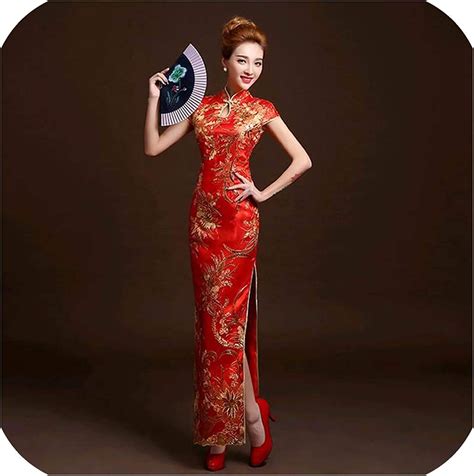 Qipao 4 farbige Lace Wedding Bride Long Cheongsam Chinese Traditional ...