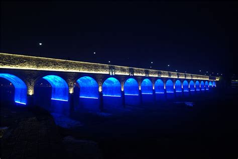 陕西宝鸡金陵河十八孔桥桥梁亮化工程-鸿和照明