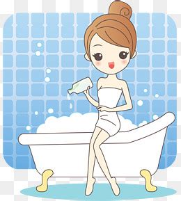 洗澡动漫女生头像温柔