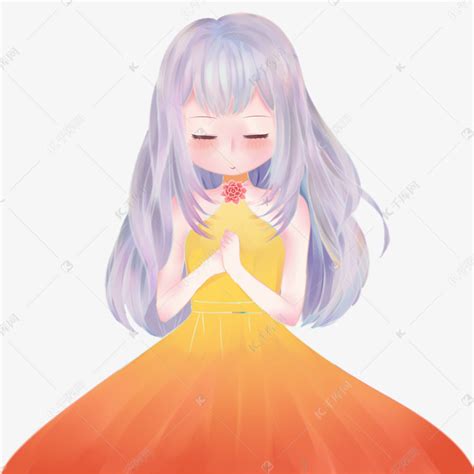 温柔长裙手绘头像女生