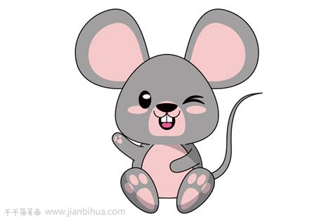 Q版小老鼠简笔画教程_陆地动物