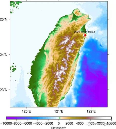 2021年10月24日台湾宜兰县6.4级地震的震源机制中心解和主震在周围产生的位移场和应变场以及对余震的触发作用-河北省地震动力学重点实验室