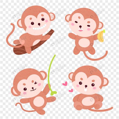 可爱小猴子元素素材下载-正版素材401462420-摄图网