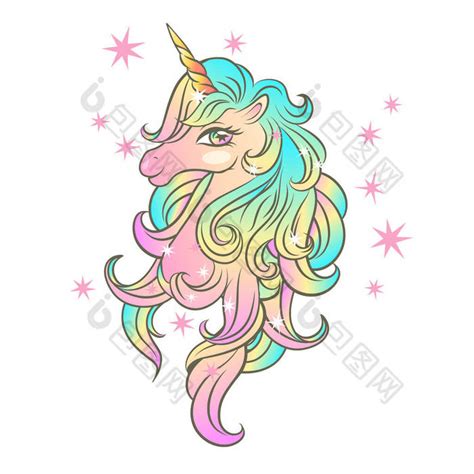 鱼尾独角兽头图片