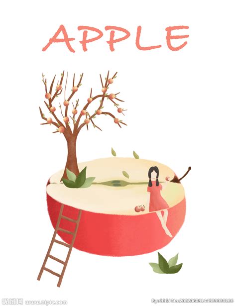 创意苹果春季绿色剪影素材图片免费下载-千库网