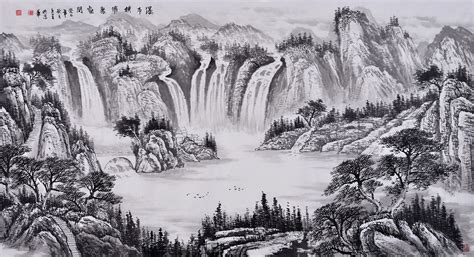铅笔画山水画图片