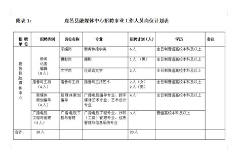 鹿邑县融媒体中心事业人员招聘公告-文学院