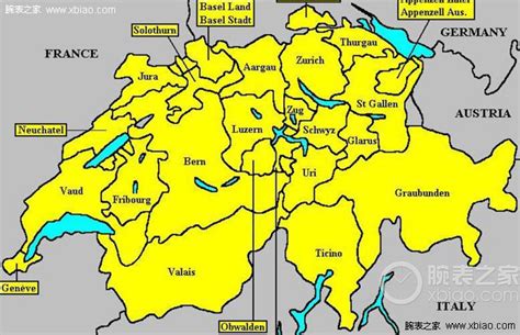 瑞士地图英文版 - 瑞士地图 - 地理教师网