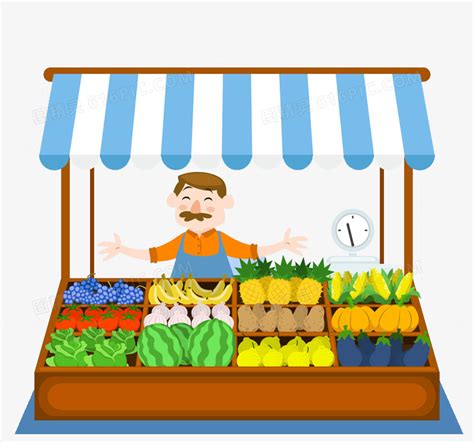 卖水果蔬菜的小摊矢量图片免费下载_PNG素材_编号192iendwv_图精灵