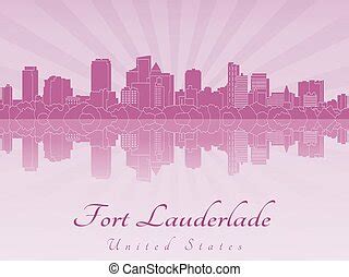 Fort worth skyline in purple radiant orchid in editable vector file ...