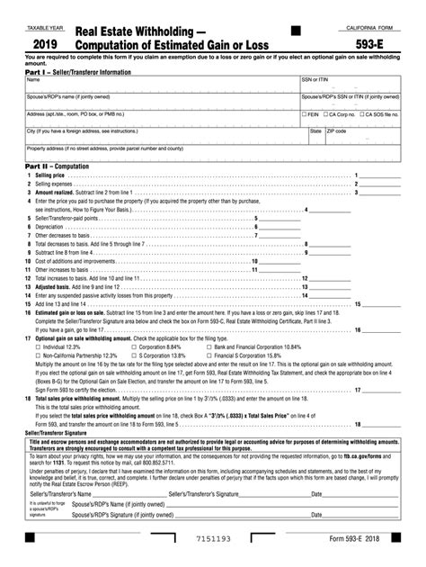 2019-2024 Form CA FTB 593-E Fill Online, Printable, Fillable, Blank ...