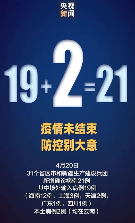 4月20日31省区市新增确诊21例 本土2例在云南- 上海本地宝