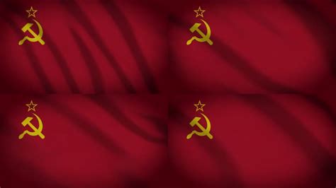 苏联国旗动画库存视频-前苏联-俄罗斯国旗在循环中挥舞，纹理3d渲染背景-高度详细的织物图案和循环-苏_3840X2160_高清视频素材下载 ...