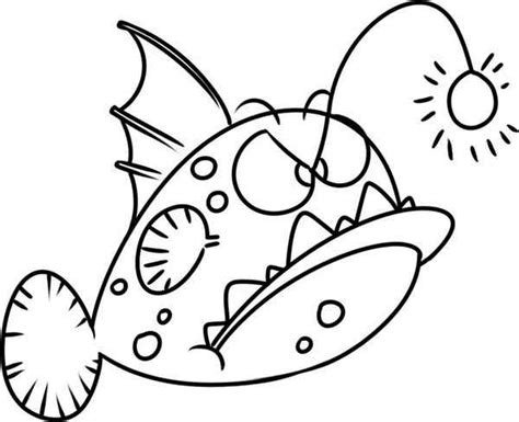 凶狠的双灯灯笼鱼简笔画怎么画 凶狠的双灯灯笼鱼简笔画步骤 - 520常识网