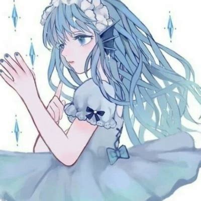 蓝色系温柔女生头像