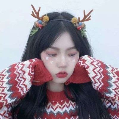 圣诞头像温柔女生图片