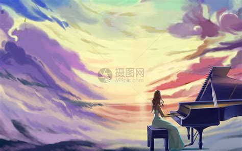 温柔钢琴头像女生