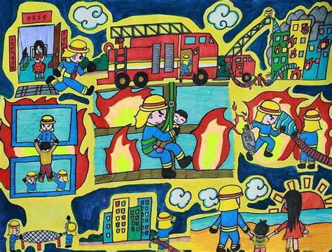 119消防安全简单画,1消防绘画,六年级消防绘画(第7页)_大山谷图库