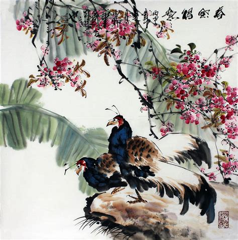 中式花鸟字画 (4)材质贴图下载-【集简空间】「每日更新」