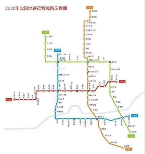 沈阳2020地铁运营路线示意图- 沈阳本地宝