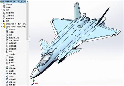 歼10J-10战斗机模型简易3D图纸-sw2014格式00_SOLIDWORKS 2014_模型图纸下载 – 懒石网