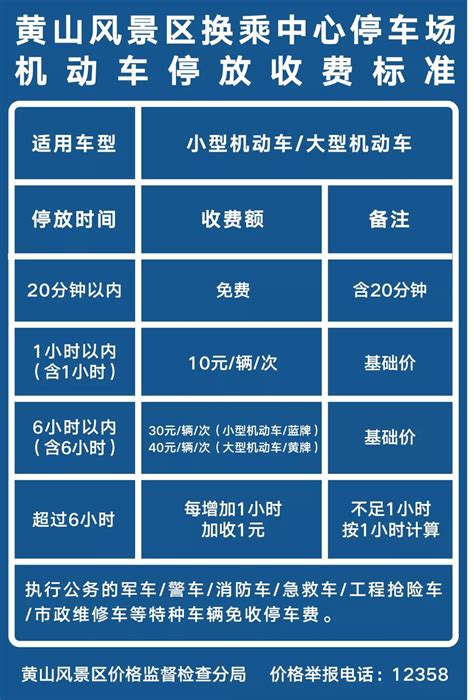 2023安徽黄山停车场收费标准+位置_旅泊网