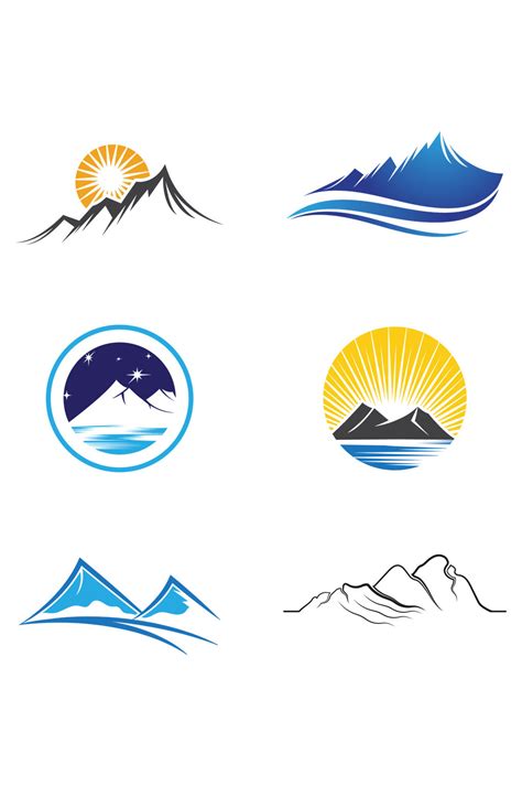 手绘山风景logo素材免费下载 - 觅知网