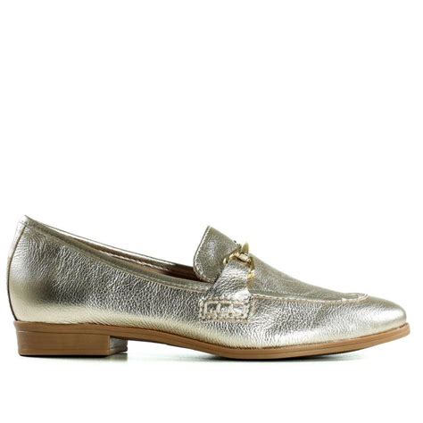 Loafer Feminino Bottero 353402 Metal/Dourado | Shopee Brasil