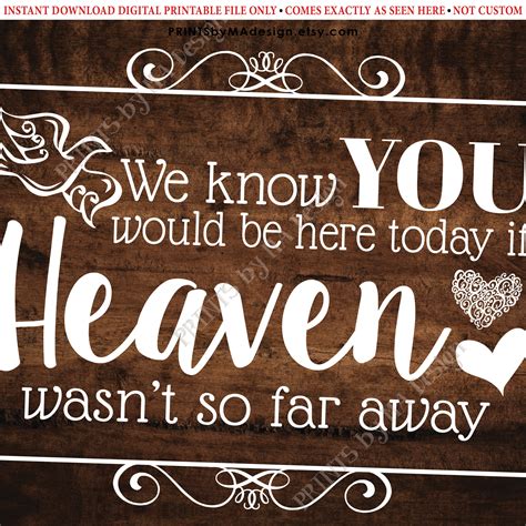 Heaven Sign, We Know You Would Be Here Today if Heaven Wasn