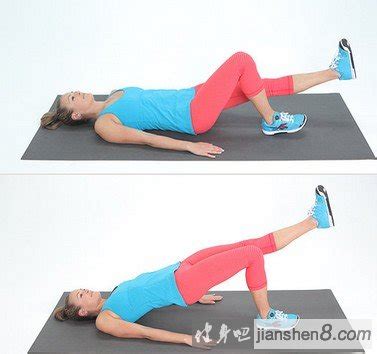 侧平板支撑抬腿收腹（side plank leg lift）动作图解教程-健身吧